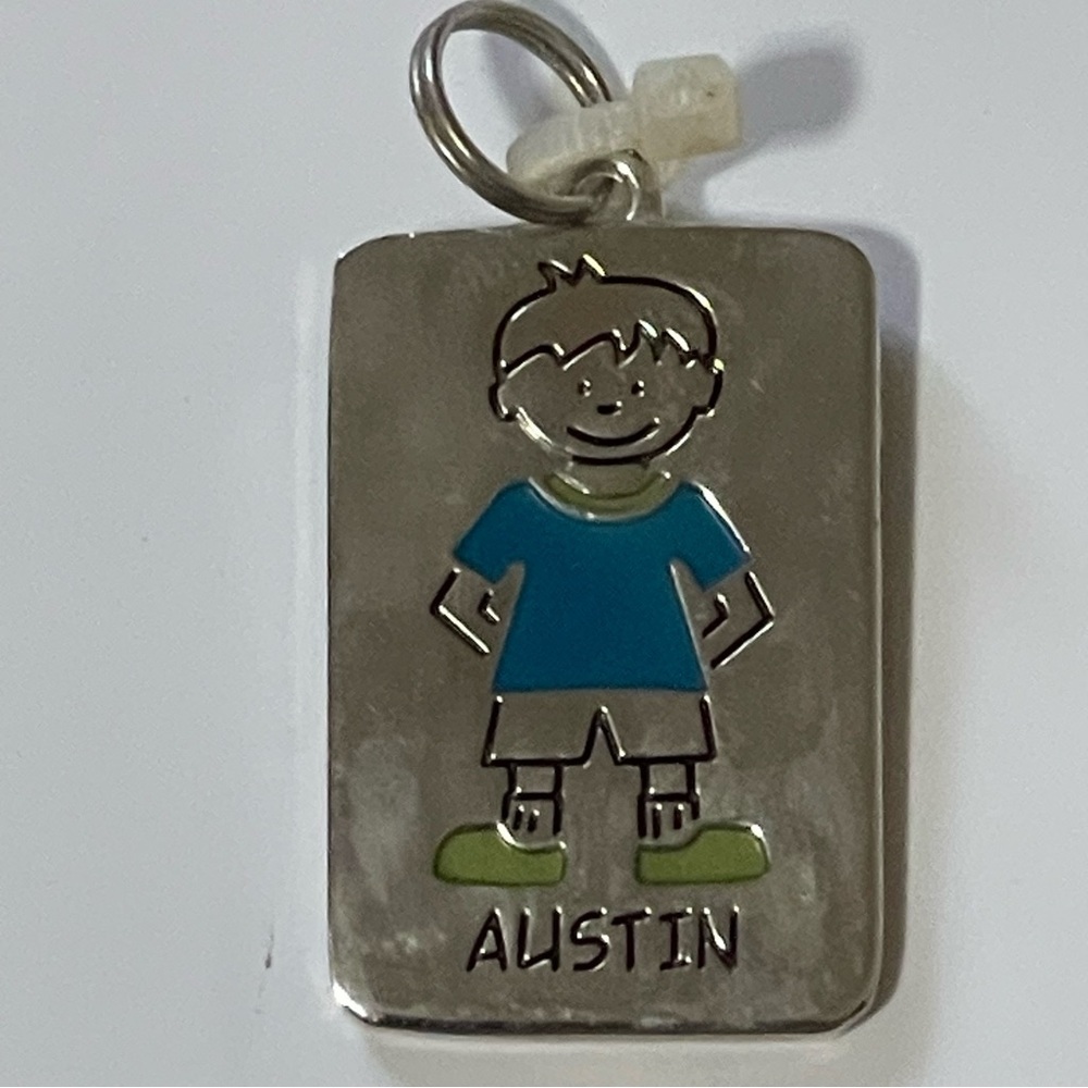 GANZ Kids Name Tag Charm ID Backpack Pull "AUSTIN"